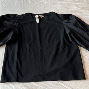 Madewell Black Puff Sleeve Blouse